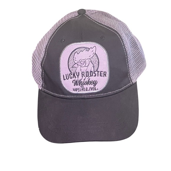 Infinity Headwear Other - Lucky Rooster Whiskey Infinity Trucker Hat Men Gray   Mesh Snapback Adjustable